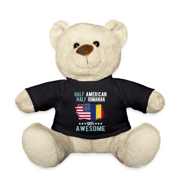 Half American Half Romanian - Teddy Bear - black - Front