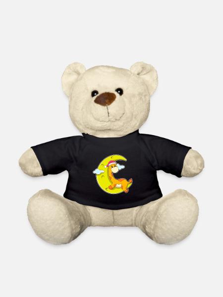 Giraffe Weihnachten Mond - Teddy - Schwarz