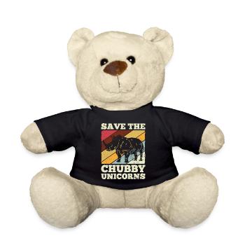 Save The Chubby Unicorns Shirt Vintage I Nashorn G - Teddy - Schwarz - Vorne