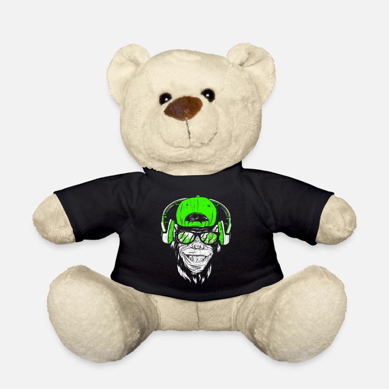 Monkey DJ mit Kopfhörer und Sonnenbrille Geschenki - Teddy - Schwarz