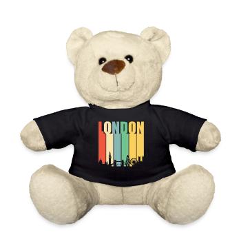 London Retro Vintage Skyline Stadt Heimat - Teddy - Schwarz - Vorne