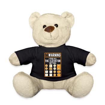Avertissement Ascenseur Sarcasme Ascenseur Ironie Dictons - Nounours - noir - Devant