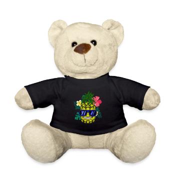 Pineapple Hawaii Gift Fruit Fruit Pineapple Fruit - Teddy Bear - black - Front