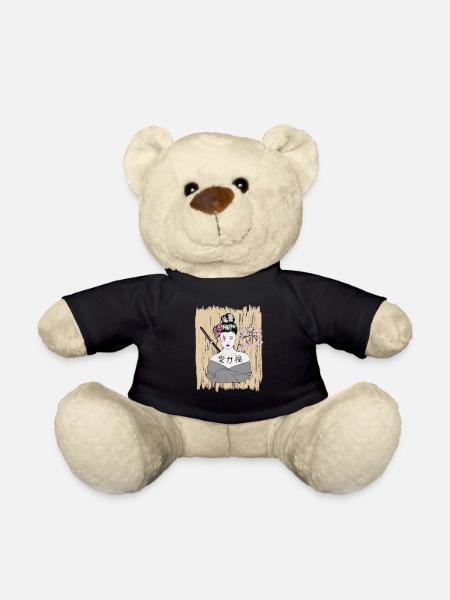 Japanese Demons Geisha Vintage - Teddy Bear - black
