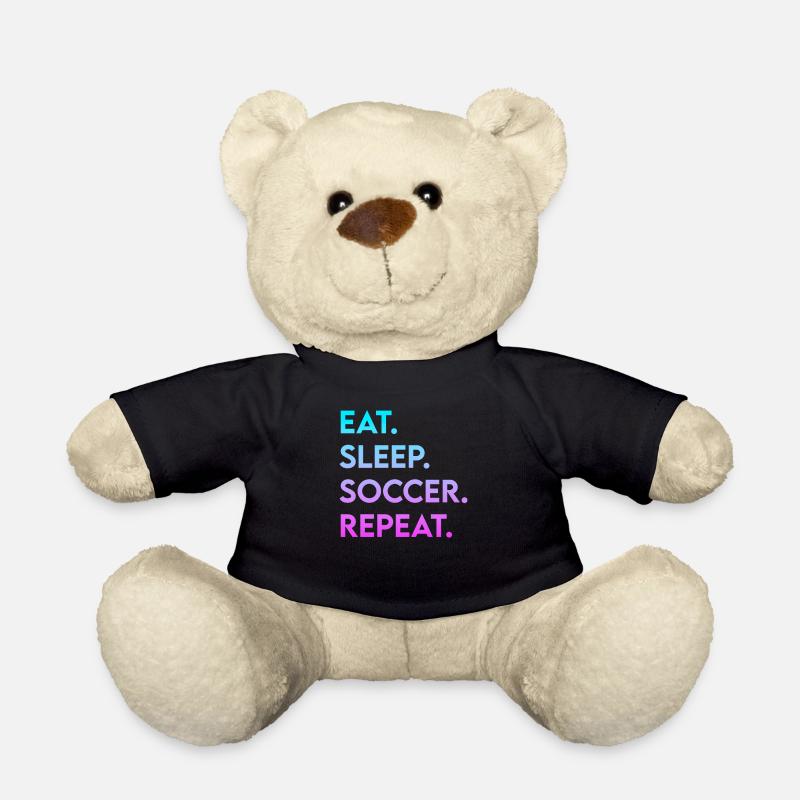 eat sleep soccer repeat - Teddy - Schwarz