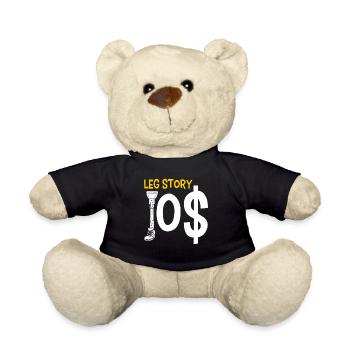 Handicap Amputee Amputation Prosthetic Leg - Teddy Bear - black - Front