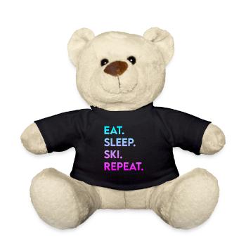 eat sleep ski repeat - Teddy Bear - black - Front