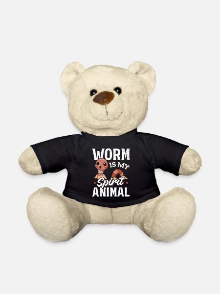 Worm is my mind Animal worm lover worm - Teddy Bear - black