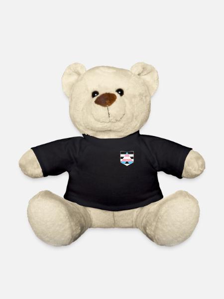 LGBTQ Trans Ally Pride Flag Pocket - Teddy Bear - black