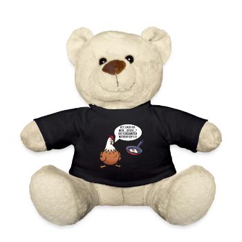 Hühner Sprüche Lustiges Huhn Motiv - Teddy - Schwarz - Vorne