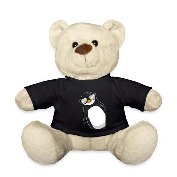 Lustiger Pinguin Mit Sonnenbrille Cooles Geschenk - Teddy - Schwarz - Vorne