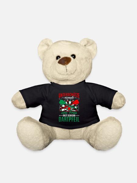 Darts - Unterschätze niemals eine Frau mit einem - Teddy - Schwarz