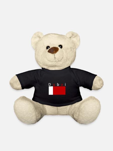 Dubai Flag United Arab Emirates - Teddy Bear - black