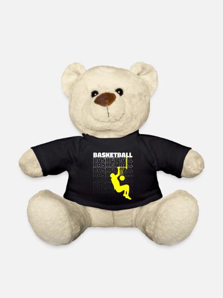 Basketball-T-Shirt -Geschenk Basketball-Fan - Teddy - Schwarz