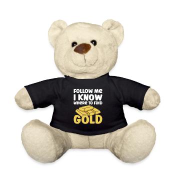Goldgräber Goldbergbau Goldwaschen Goldmine - Teddy - Schwarz - Vorne