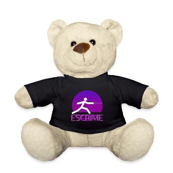 fencing pixel art - Teddy Bear - black - Front