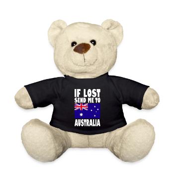 Australien Flagge Spruch - Teddy - Schwarz - Vorne