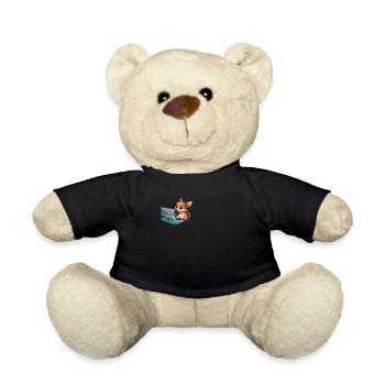 Kawaii Video Gaming Fox - Streaming Computerspiel - Teddy - Schwarz - Vorne