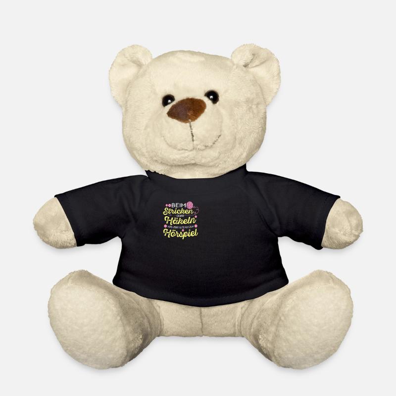 Beim Sticken wird alles zum Hörspiel Strickerin - Teddy - Schwarz