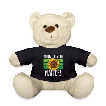 Mental Health Matters Green Sunflower - Teddy Bear - black - Front