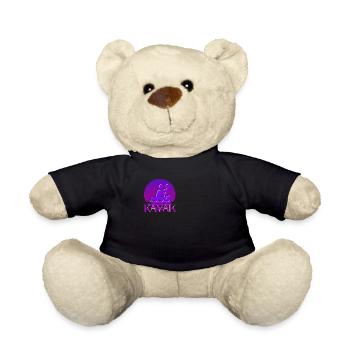 vintage kayak canoe retro - Teddy Bear - black - Front