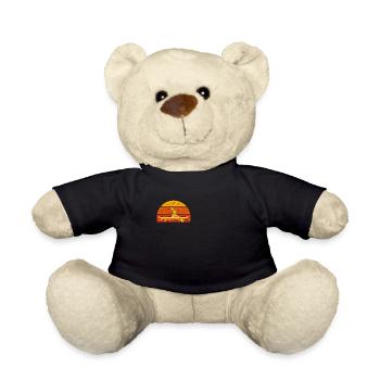 vintage kayak canoe retro - Teddy Bear - black - Front