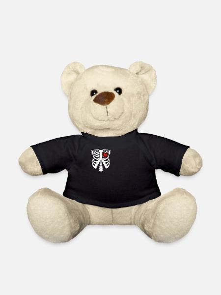 Schlagzeug Drummer Schlagzeuger Skelett Herz - Teddy - Schwarz
