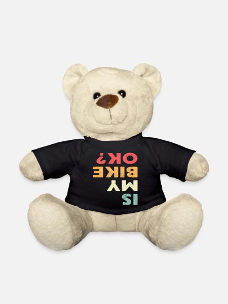Biker T-Shirt - IS MY BIKE OK? - Teddy Bear - black