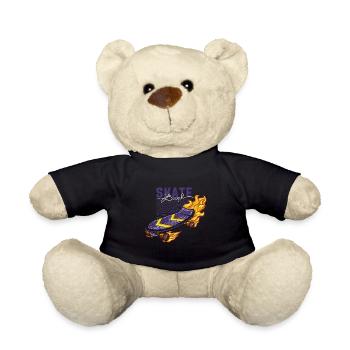 Skater Skateboard Geschenk Halfpipe Sk8 Ollie - Teddy - Schwarz - Vorne