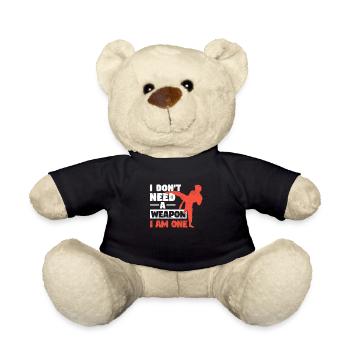 Ich brauche keine Waffe, ich bin ein Karate - Teddy - Schwarz - Vorne
