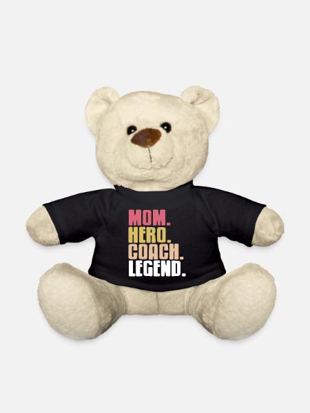 Mom. Hero. Coach. Legend. Retro Coaching Tee - Teddy - Schwarz