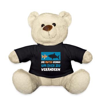 Niedlicher Goldfisch Als Hai - Lustiger Spruch - Teddy - Schwarz - Vorne