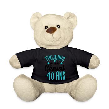 Cadeau anniversaire 40 ans rigolo homme - Nounours - noir - Devant