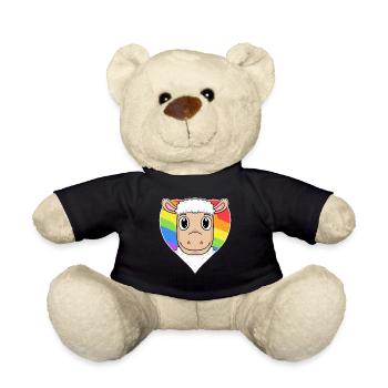 Schaf Lgbt Regenbogen Farben - Teddy - Schwarz - Vorne