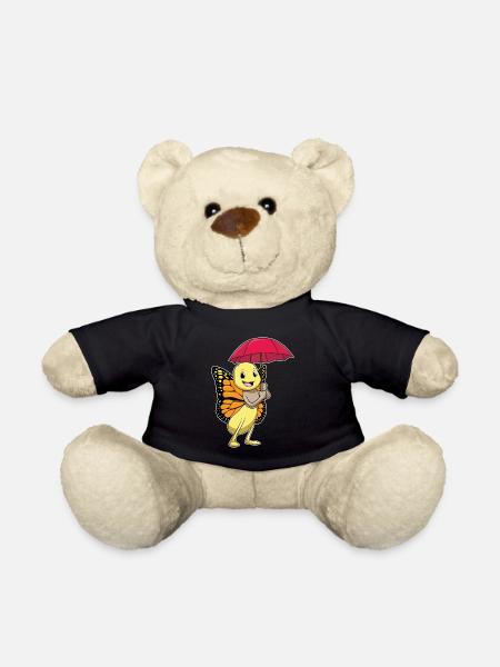 Schmetterling Regenschirm - Teddy - Schwarz