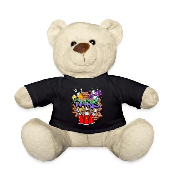 Paris France City Graffiti Sprayer Skater - Teddy Bear - black - Front