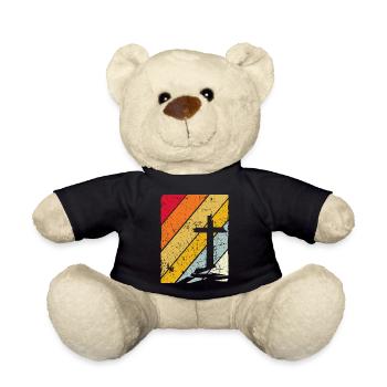 Kreuz Vintage Jesus Kreuz Geschenkidee - Teddy - Schwarz - Vorne