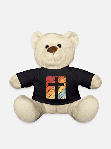 Retro Kreuz Vintage Jesus Kreuz Christliche Gesche - Teddy - Schwarz