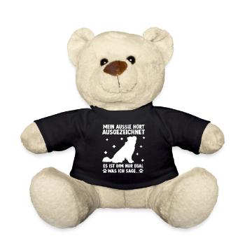 Freches Australian Shepherd Gassi Outfit Aussie - Teddy - Schwarz - Vorne