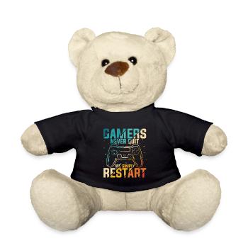 Gamer Gaming Zocken Konsole Nerd Gaming - Teddy - Schwarz - Vorne