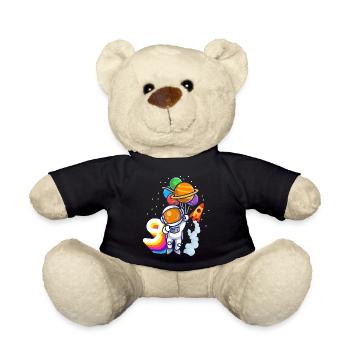 Astronaut 9th Birthday Space Boy Gift - Teddy Bear - black - Front