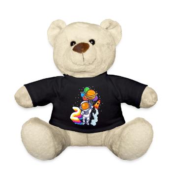 Astronaut 2. Geburtstag Weltraum Jungen Geschenk - Teddy - Schwarz - Vorne