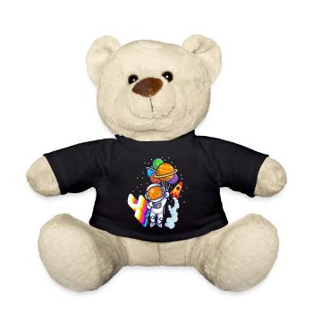 Astronaut 4th Birthday Space Boy Gift - Teddy Bear - black - Front