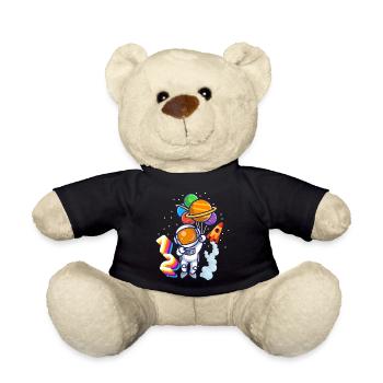 Astronaut 12th Birthday Space Boy Gift - Teddy Bear - black - Front