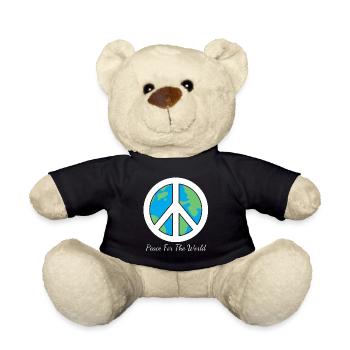 Paix pour le monde - Signe de paix Amour - Nounours - noir - Devant