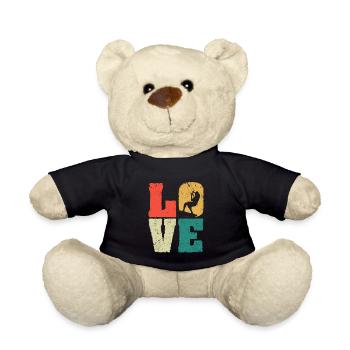 Retro Liebe Kitesurfen Liebhaber Kiteboarding Kite - Teddy - Schwarz - Vorne