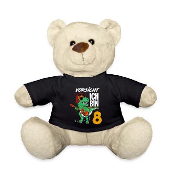 Dinosaurier 9. Geburtstag Gitarre Jungen Geschenk - Teddy - Schwarz - Vorne