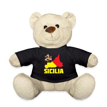 Sicile Drapeau Armoiries Sicile - Nounours - noir - Devant
