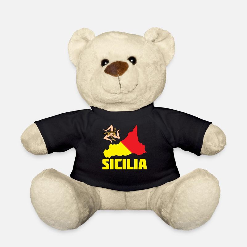Sicile Drapeau Armoiries Sicile - Nounours - noir