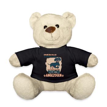 Dackel Hund Teckle Hundeliebhaber Rauhaardackel - Teddy - Schwarz - Vorne